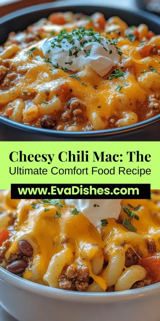 Discover the ultimate comfort food with our Cheesy Chili Mac Delight! This hearty dish perfectly combines the creamy goodness of macaroni and cheese with the robust flavors of chili. Packed with nutritious ingredients like beans, tomatoes, and spices, it’s a meal that satisfies both body and soul. Easy to make and perfect for any occasion, your family will love this delicious recipe! Try it today and elevate your comfort food game! #CheesyChiliMac #ComfortFood #EasyCooking #WeeknightDinner #RecipeIdeas