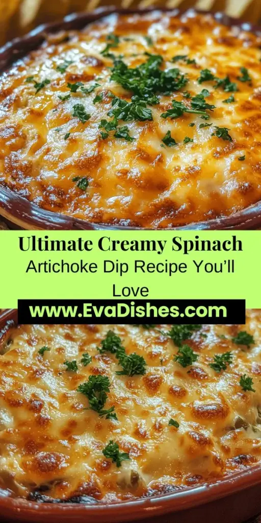 Indulge in the creamy goodness of spinach artichoke dip, a timeless favorite perfect for any occasion. This rich blend of spinach, artichokes, and cheeses creates a mouthwatering experience that will have your guests coming back for more. Easy to prepare and versatile, it can be served warm or cold with chips, veggies, or bread. Elevate your next gathering with this crowd-pleasing dip that promises to ignite delicious conversations! #SpinachArtichokeDip #Appetizers #PartyFood #Recipe #Yummy