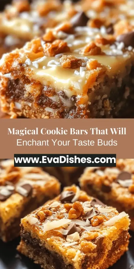 Indulge in the deliciousness of Enchanted Magic Cookie Bars, a perfect dessert that marries sweet and salty flavors with amazing textures. With a crunchy graham cracker crust, gooey chocolate and butterscotch chips, and the added delight of coconut and nuts, these bars are a treat for any gathering or quiet night in. Easy to make and sure to impress, they're a must-try! Discover the recipe and tips to elevate your baking game! #Dessert #CookieBars #Baking #SweetTreats #RecipeInspiration #MagicCookieBars