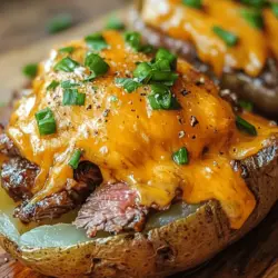 Discover the ultimate comfort food with our Loaded Steak and Cheese Baked Potatoes. This hearty dish combines the classic flavors of tender steak, melted cheese, and baked potatoes, making it perfect for dinner, a gathering with friends, or even a cozy night in at home. The combination of flavors and textures in these loaded baked potatoes will leave you craving more, ensuring that this recipe becomes a staple in your kitchen.