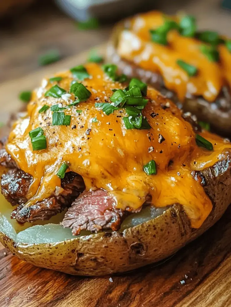 Discover the ultimate comfort food with our Loaded Steak and Cheese Baked Potatoes. This hearty dish combines the classic flavors of tender steak, melted cheese, and baked potatoes, making it perfect for dinner, a gathering with friends, or even a cozy night in at home. The combination of flavors and textures in these loaded baked potatoes will leave you craving more, ensuring that this recipe becomes a staple in your kitchen.