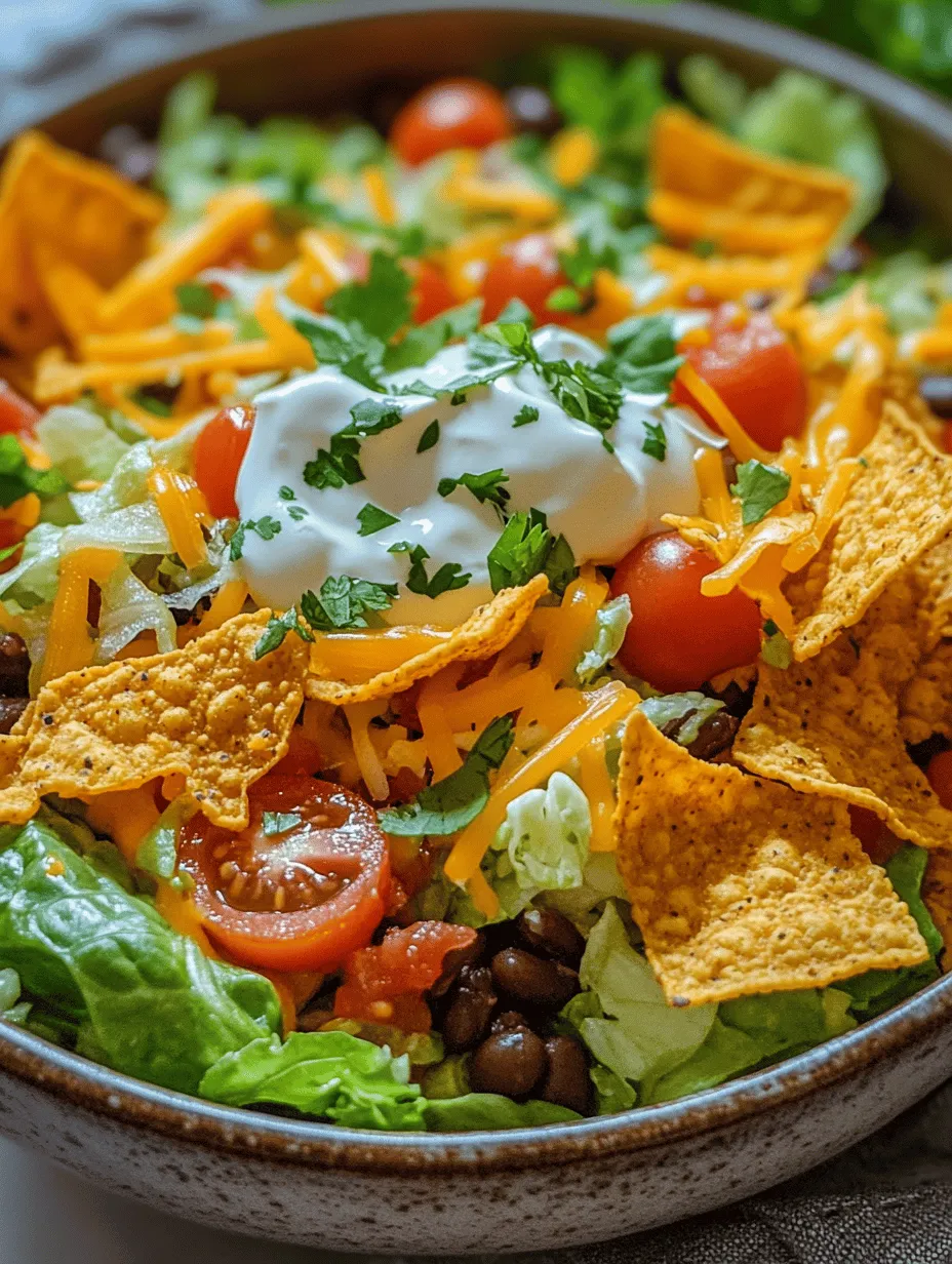 Taco salads have surged in popularity over the years, thanks to their versatility and the delightful combination of flavors and textures they offer. This dish is not only a feast for the eyes but also a satisfying meal that can be tailored to suit a variety of tastes. Whether you are hosting a gathering, bringing a dish to a potluck, or simply looking for a quick and delicious family dinner, a taco salad is an excellent choice.