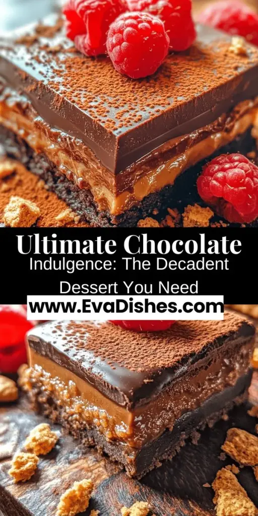 Dive into the world of chocolate with this Ultimate Chocolate Indulgence recipe, perfect for satisfying your sweet cravings! This decadent dessert combines rich dark and creamy milk chocolate, enhanced with cocoa powder, heavy cream, and a pinch of sea salt for a luxurious experience. Whether it's for a special occasion or just a treat, whip this up and impress your friends and family. Get ready for pure chocolate bliss! #ChocolateLovers #DessertRecipe #BakingJoy #IndulgentTreats #HomemadeDesserts #SweetTooth #FoodieDelight