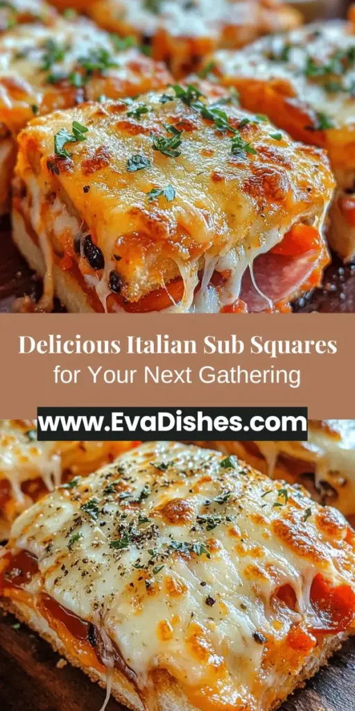 Discover the delicious world of Italian cuisine with Italian Sub Squares! This creative twist on the classic Italian sub sandwich combines layers of savory meats, creamy cheeses, and fresh veggies into a delightful baked dish, perfect for gatherings or family dinners. Easy to prepare and packed with bold flavors, these shareable squares will impress your guests and satisfy your cravings. Bring a taste of Italy to your table today!