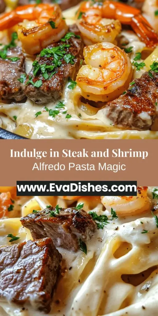 Indulge in the ultimate comfort food with our Best Steak and Shrimp Alfredo Pasta recipe! This dish masterfully combines tender steak and succulent shrimp in a rich, creamy Alfredo sauce that perfectly coats fettuccine pasta. Ideal for special occasions or cozy family dinners, this deliciously easy recipe is sure to impress. Discover how to elevate your pasta game! #AlfredoPasta #SteakAndShrimp #ComfortFood #CookingAtHome #RecipeIdeas #FoodieFavorites