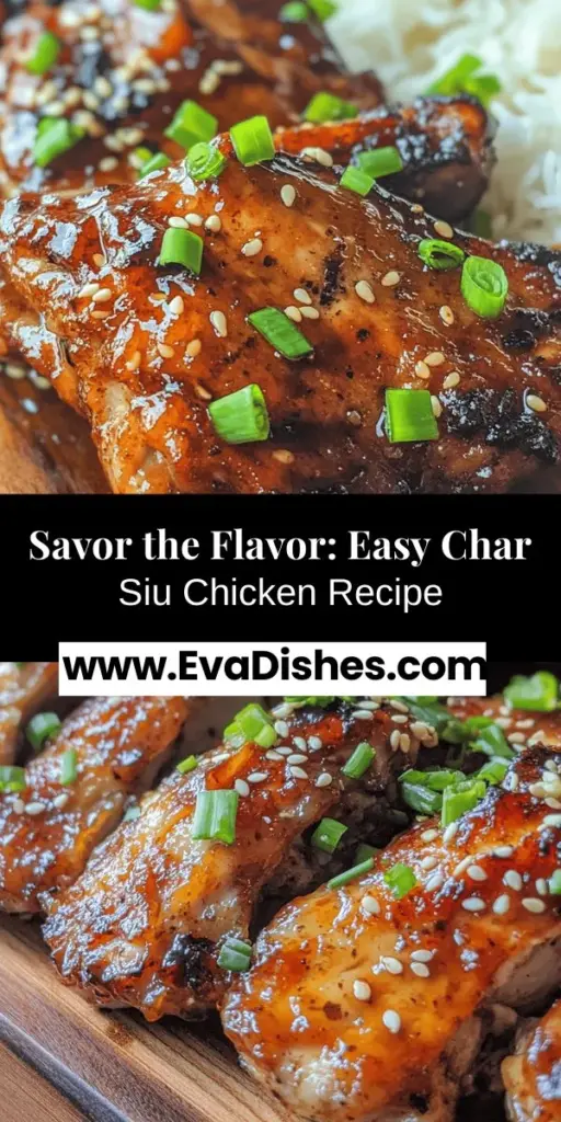 Discover the deliciousness of Char Siu Chicken, a staple from Cantonese cuisine that features tender, juicy chicken coated in a sweet and savory glaze. This delightful recipe captures the essence of Chinese cooking, making it perfect for family gatherings or cozy dinners at home. Learn how to create this flavorful dish using chicken thighs, soy sauce, honey, and aromatic spices. Elevate your culinary skills and indulge in a dish that's sure to impress everyone at your table!