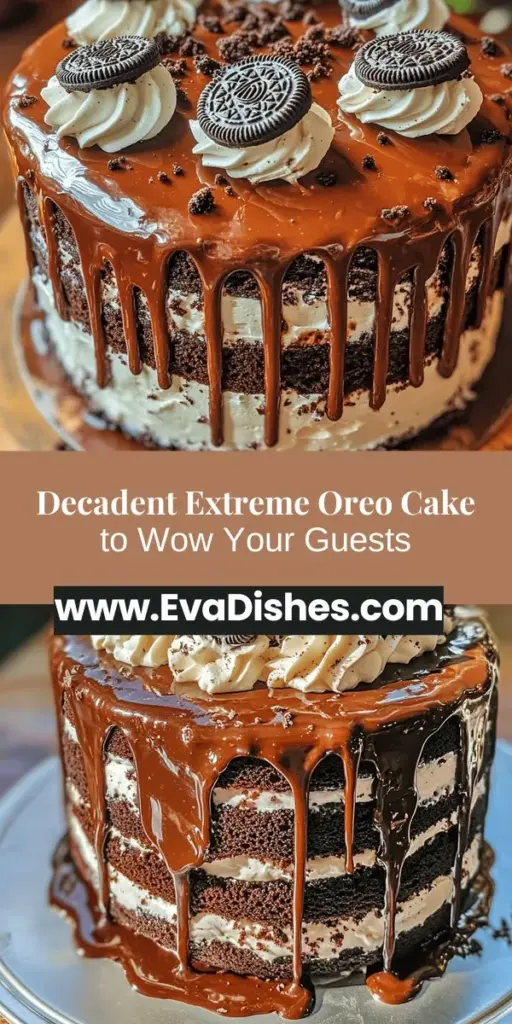 Create a show-stopping dessert with the Extreme Oreo Cake that combines layers of rich chocolate cake, crushed Oreo cookies, and fluffy whipped cream frosting. This decadent treat is perfect for birthdays, anniversaries, or any celebration. Experience the delightful mix of flavors and textures as each slice promises to satisfy your sweetest cravings. Follow our step-by-step recipe to craft this unforgettable dessert and impress your guests!