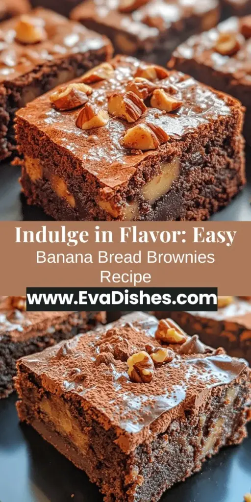 Discover the delightful world of Banana Bread Brownies, where classic banana bread meets rich chocolate brownies. This easy and healthier recipe combines ripe bananas and unsweetened applesauce for a moist, fudgy treat that's guilt-free. Packed with flavor and nutrients, these brownies are perfect for any occasion. Customize them with nuts or chocolate chips for extra indulgence. Get ready to impress family and friends with this delicious fusion of flavors!