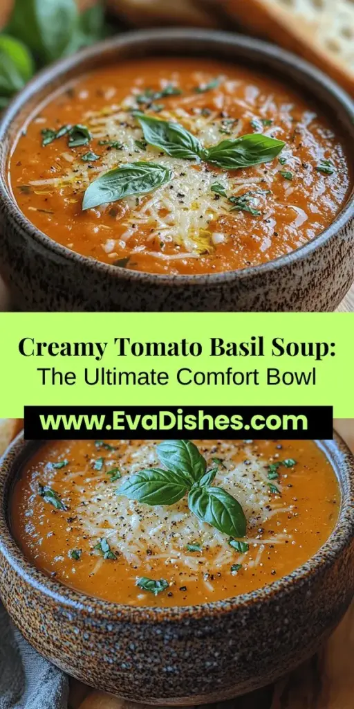 Indulge in the warmth of a homemade meal with Creamy Tomato Basil Bliss Soup. This comforting dish blends ripe tomatoes with fresh basil for a flavorful experience that's both creamy and light. Using fresh ingredients elevates this classic recipe while catering to your dietary preferences, including a dairy-free option. Perfect for chilly days or cozy gatherings, this soup promises to nourish both body and soul. Discover the joy of cooking with fresh flavors and create lasting memories in your kitchen.