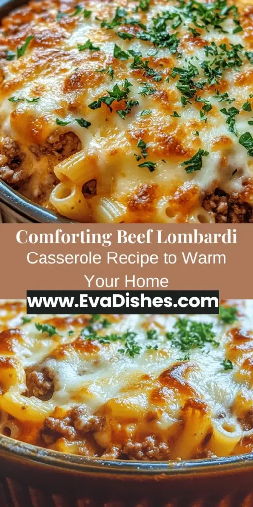 Discover the ultimate comfort food with Beef Lombardi Casserole, a hearty dish that combines seasoned ground beef, rich vegetables, creamy dairy, and pasta baked to perfection. This Italian-American favorite is perfect for family dinners and gatherings, offering a nostalgic blend of flavors with each satisfying bite. Whether you're planning a cozy night in or entertaining guests, this casserole will impress with its warm, inviting taste. Enjoy a delicious meal that brings everyone together at the table!