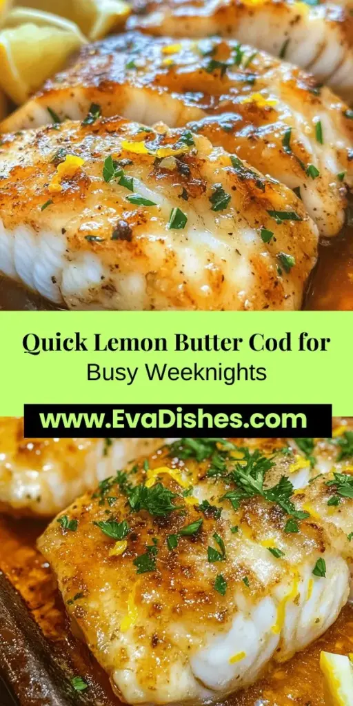 Looking for a quick and delicious dinner idea? Try this Easy Lemon Butter Cod recipe that’s perfect for busy weeknights! With just a few simple ingredients, you can create a nutritious and flavorful dish featuring flaky cod fillets bathed in a rich lemon-infused butter sauce. This recipe is not only easy to follow but also packed with protein and omega-3 fatty acids. Pair it with your favorite sides for a gourmet meal in no time!