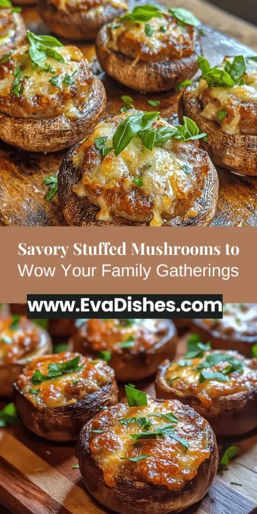 Savory Stuffed Mushrooms are the perfect appetizer for family gatherings, combining delicious flavors and textures that appeal to everyone. Easy to prepare, these delightful bites can be tailored to suit both meat lovers and vegetarians. With simple ingredients like mushrooms, cream cheese, and a choice of savory fillings, this dish brings people together while evoking cherished memories. Get ready to impress your guests and create lasting moments around the dinner table!