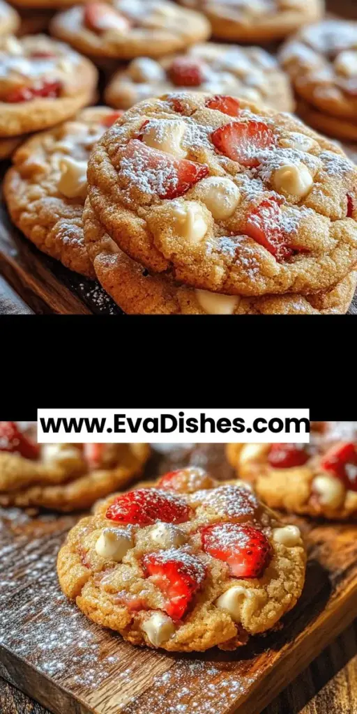 Indulge in the delightful flavors of Strawberry Cheesecake Cookies! These soft and chewy treats blend creamy cheesecake with fresh strawberries, creating a perfect balance of sweetness and tartness. Ideal for any occasion, whether it’s a picnic or a birthday party, these cookies are sure to impress. Easy to make and simply irresistible, you'll want to share them with friends and family. Try this recipe today! #StrawberryCheesecakeCookies #Baking #Dessert #Cookies #SummerTreats #RecipeIdeas