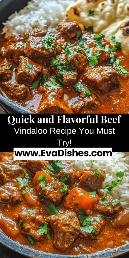 Discover the vibrant flavors of Indian cuisine with this Quick Beef Vindaloo recipe. Perfect for busy nights, it combines tender beef and a tangy, spicy sauce that's rich in cultural history. This dish, rooted in Goa's culinary heritage, showcases a delightful balance of heat from chilies and the warmth of spices like cumin and coriander. With easy steps and essential ingredients, you can enjoy an authentic Vindaloo experience in no time. Unleash your inner chef and impress your loved ones with this delicious meal.