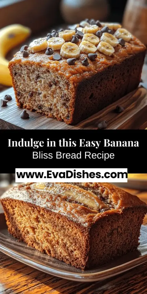 Indulge in the comforting goodness of Banana Bliss Bread, a delightful twist on the classic banana bread recipe. This simple yet flavorful loaf features ripe bananas for natural sweetness and moisture, combined with butter, sugar, and optional add-ins like nuts or chocolate chips. Perfect as a snack, breakfast, or dessert, this recipe invites bakers of all levels to create a delicious, nostalgic treat. Embrace the warm aroma and enjoy each satisfying slice!