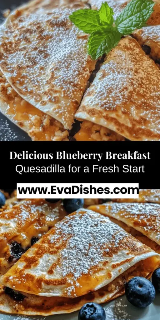 Start your day off right with a delicious blueberry breakfast quesadilla! This innovative and nutritious dish combines the goodness of fresh blueberries, creamy cheese, and crispy tortillas into a delightful morning treat. Packed with essential vitamins and antioxidants, this quick recipe takes only 15 minutes to prepare. Perfect for busy mornings, it offers countless variations to suit your taste, making every breakfast a delicious adventure. Enjoy a sweet and satisfying start to your day!