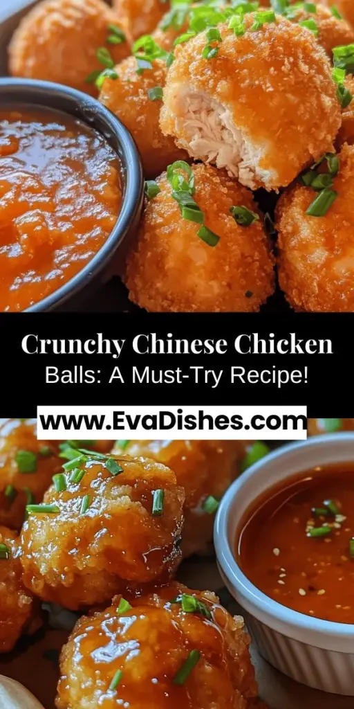 Discover the mouthwatering delight of Crunchy Chinese Chicken Balls with this easy-to-follow recipe. Perfect as an appetizer or a snack, these flavorful bites are made with tender chicken, crunchy breadcrumbs, and aromatic ingredients like garlic and ginger. Quick to prepare and customizable, you can tweak the seasonings or pair them with your favorite dipping sauces. Ideal for any occasion, they're sure to impress family and friends with their irresistible crunch and savory taste. Enjoy bringing a taste of Chinese cuisine to your home!