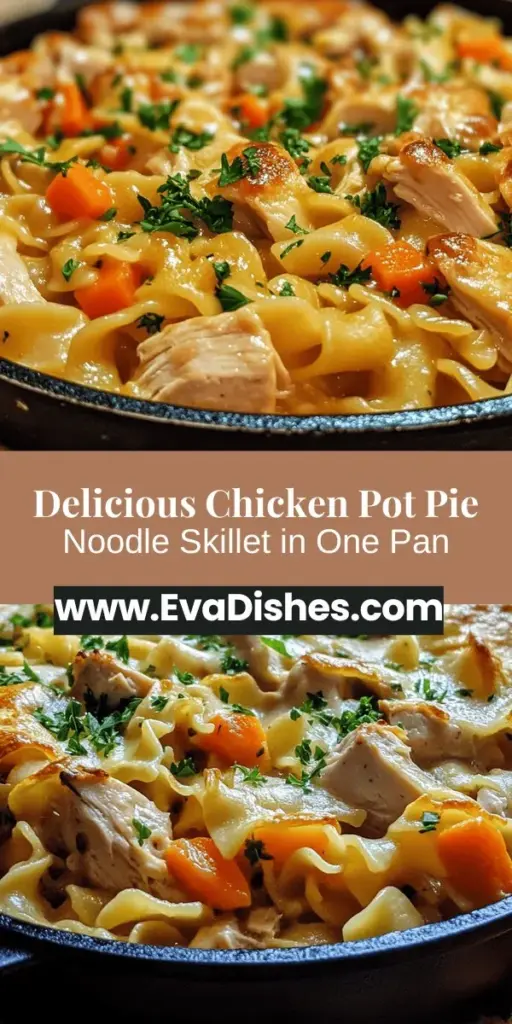 Discover the comforting flavors of Chicken Pot Pie Noodle Skillet, a modern take on a classic dish that combines hearty chicken, fresh veggies, and egg noodles in a creamy sauce. Perfect for busy nights, this one-pan meal simplifies cooking and cleanup while delivering warmth and nostalgia. Enjoy the versatility by customizing ingredients to your taste, making it a delightful gathering dish. Try this easy recipe for a cozy family dinner that everyone will love!