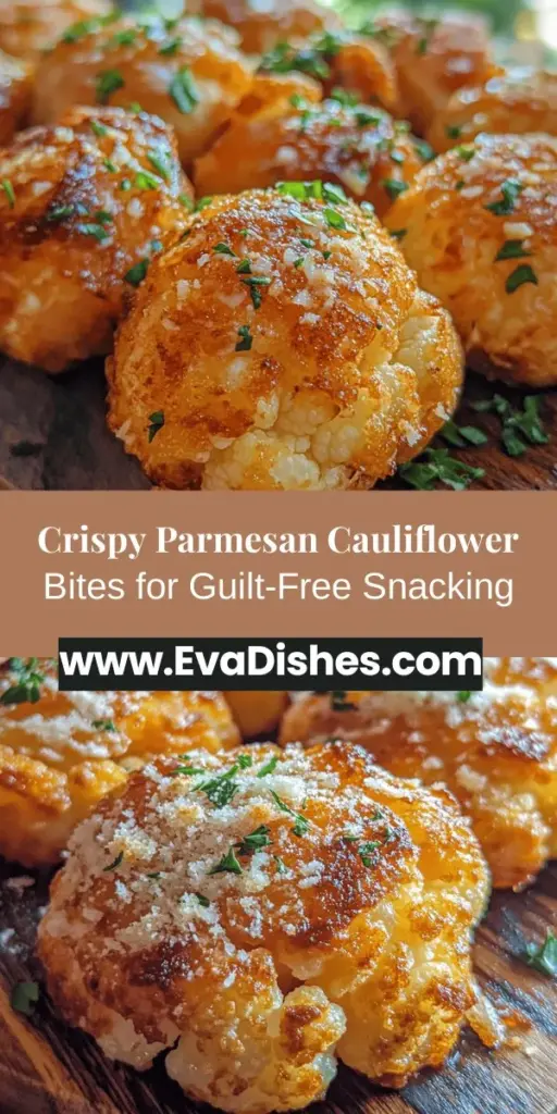 Discover the delicious world of Crispy Parmesan Cauliflower Bites, a healthy snacking option that's both satisfying and guilt-free. These savory bites combine nutty Parmesan with perfectly baked cauliflower for a crunchy treat that pleases all dietary preferences. Easy to make, they're packed with nutrients and bursting with flavor. Enjoy them alone, with dips, or as a delightful addition to salads and grain bowls. Elevate your snacking today!