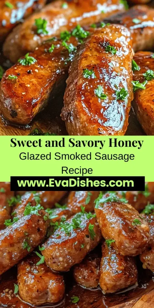 Indulge in the savory-sweet delight of honey glazed smoked sausage with brown sugar, perfect for any occasion! This recipe features juicy smoked sausage coated in a rich, sticky glaze that harmonizes sweetness and tang. Whether grilled or baked, it promises a mouthwatering culinary experience that works as an appetizer, main dish, or breakfast treat. Elevate your next gathering with this crowd-pleaser! #HoneyGlazedSausage #SmokedSausage #RecipeIdeas #BBQFavorites #ComfortFood #DeliciousEats