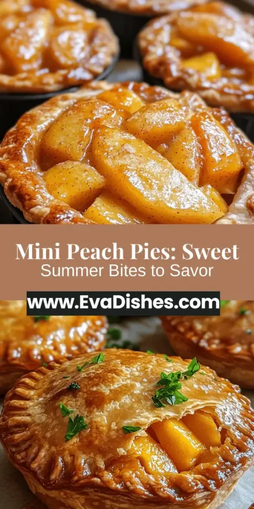 Indulge in the sweet taste of summer with Mini Peach Pies Delight! These charming little desserts feature juicy peaches nestled in a buttery, flaky crust that is sure to impress. Perfect for gatherings, picnics, or cozy nights at home, they bring a burst of flavor with each bite. Easy to make, even for novice bakers, these mini pies are not just a treat but a delightful way to create memories and enjoy the deliciousness of fresh peaches. Dive into the joy of baking and savor these delightful bites!