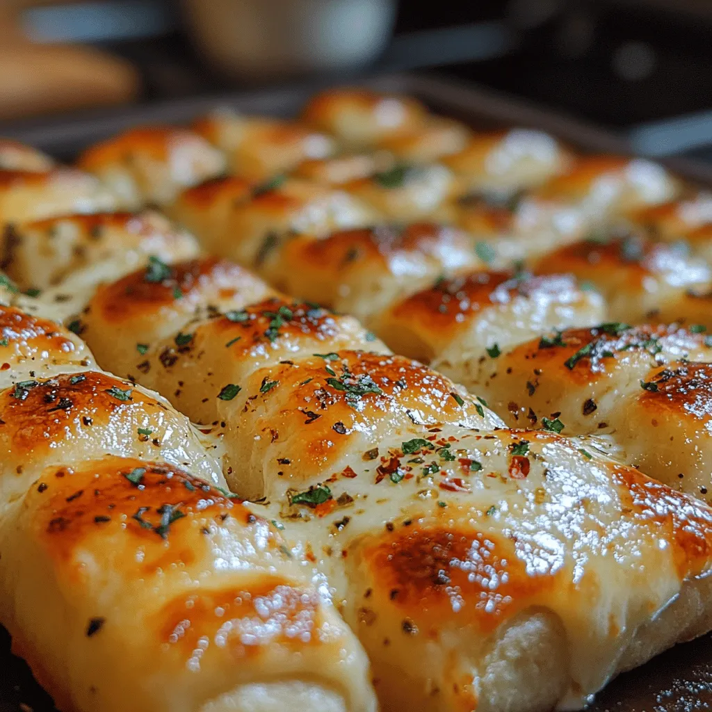 Cheesy garlic breadsticks have become a beloved staple in many households, perfectly complementing a variety of meals, from pasta dishes to salads and soups. Their irresistible combination of gooey cheese, rich garlic flavor, and soft, fluffy bread makes them a favorite appetizer or snack. Whether served as a side at family dinners or enjoyed on their own, these breadsticks are sure to bring a smile to anyone's face.