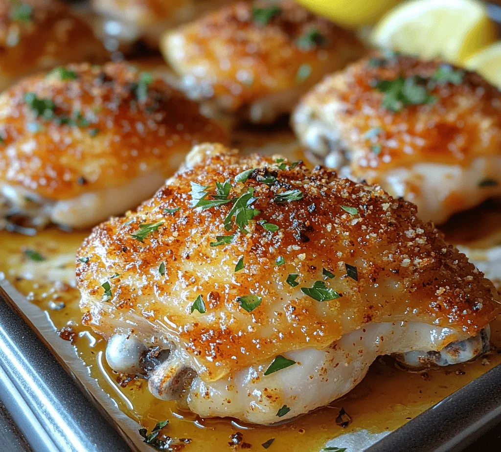 Chicken thighs have rapidly gained popularity in the culinary world, and for good reason. Unlike chicken breasts, which can sometimes be dry and lack flavor, chicken thighs are known for their juiciness and rich taste. This is particularly true when they are cooked with the skin on, as the fat renders down and keeps the meat moist throughout the cooking process. Baked Garlic Parmesan Chicken Thighs elevate this classic cut of meat, combining it with flavors that truly shine.