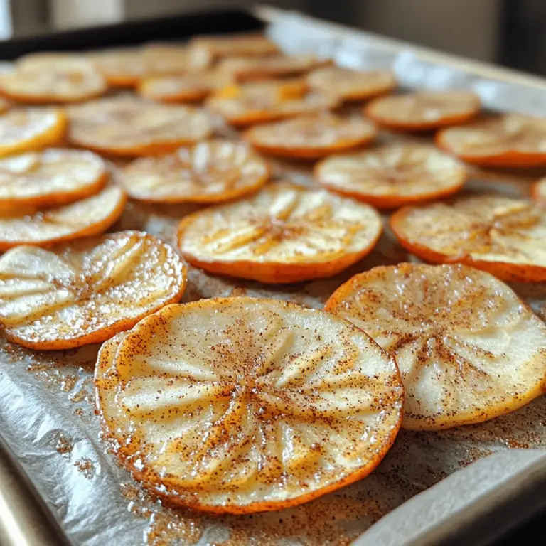 Welcome to the world of healthy snacking with our Baked Cinnamon Sugar Apple Chips recipe! This delightful snack combines the natural sweetness of apples with the warm, comforting flavor of cinnamon, creating a crunchy treat that satisfies your cravings without the guilt. Whether you're looking for a snack to enjoy during your afternoon break, a healthy alternative for your kid's lunchbox, or a fun project to make with family, these apple chips are the perfect choice.