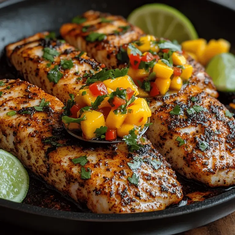 If you're on the lookout for a dish that beautifully blends spice and freshness, then Spicy Blackened Tilapia with Refreshing Mango Salsa is the perfect recipe for you. This vibrant dish not only tantalizes the taste buds but also offers a feast for the eyes with its bright colors and appealing presentation. The combination of the smoky, spicy tilapia paired with the sweet, tangy mango salsa makes for a harmonious balance that captivates anyone who takes a bite.