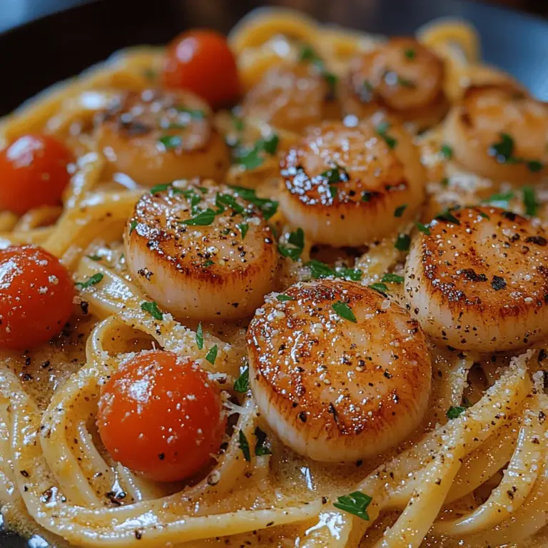 If you're seeking a dish that perfectly marries elegance with simplicity, look no further than Lemon Butter Scallop Pasta. This delightful recipe showcases the delicate flavor of fresh sea scallops, paired with a bright and zesty lemon butter sauce that elevates a classic pasta dish to something truly special. The combination of tender pasta, succulent scallops, and a rich, aromatic sauce creates a dining experience that is both satisfying and impressive, making it an ideal choice for date nights, celebrations, or even a cozy weeknight dinner.