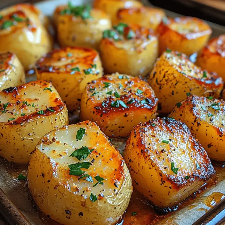 Crispy Parmesan Roasted Potatoes are a delightful side dish that perfectly balances flavor and texture. Imagine a plate filled with golden-brown potatoes that boast a crunchy exterior while revealing a soft, fluffy interior with each bite. This dish is not only simple to prepare but also has the magical ability to elevate any meal, turning a basic dinner into something truly special. Whether you are hosting an elegant dinner party, preparing a family feast, or simply looking for a comforting side to accompany your weeknight dinner, these roasted potatoes are sure to impress.