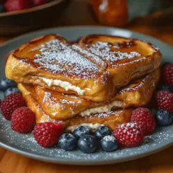 French toast is a beloved breakfast classic that has won the hearts of many breakfast enthusiasts around the globe. This delightful dish transforms simple ingredients like bread, eggs, and milk into a warm, comforting meal that can be enjoyed at any time of the day. Traditionally, French toast is celebrated for its ease of preparation and versatility, allowing for a variety of toppings and fillings. However, one variation that truly stands out and adds an element of indulgence to this classic is the cinnamon-stuffed version.