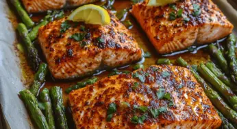 Spicy Baked Cajun Salmon with Zesty Asparagus: A Flavorful Journey