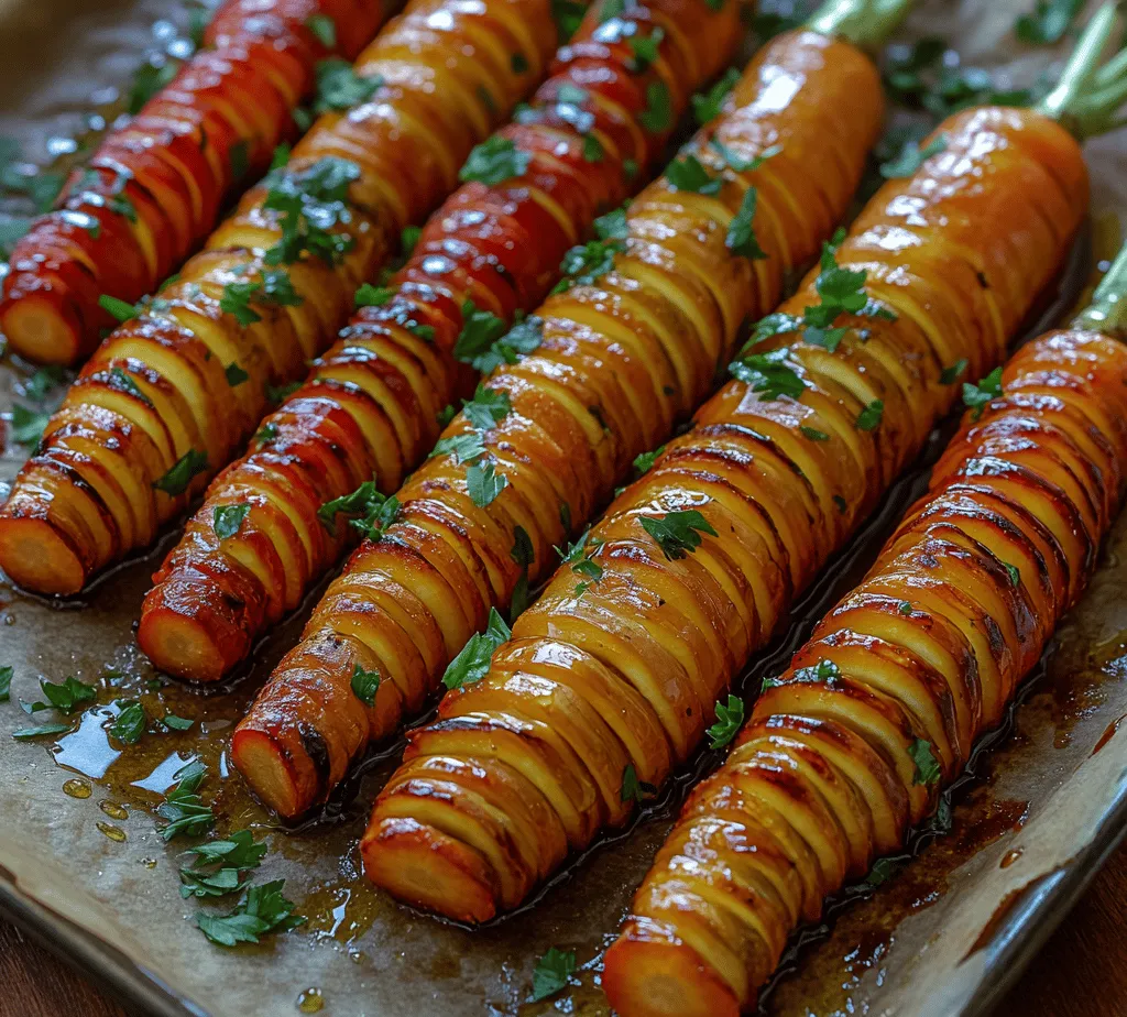 In the world of culinary delights, few dishes manage to capture both the eye and the palate quite like Honey Glazed Hasselback Carrots. This recipe not only showcases the vibrant colors of fresh carrots but also elevates their natural sweetness with a delightful glaze that combines honey and butter. The appeal of Hasselback carrots lies in their unique presentation; the intricate slicing method allows for a beautiful fan-like display that impresses guests and family members alike. Whether you are preparing a festive feast or simply looking for an elegant side dish for a weeknight dinner, these Honey Glazed Hasselback Carrots offer versatility and charm.