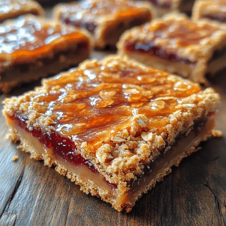 There’s something undeniably comforting about the classic flavors of peanut butter and jelly. This timeless combination has been a staple in lunchboxes across the globe for generations, evoking cherished childhood memories of carefree days and simple pleasures. Now, imagine transforming that nostalgic sandwich into a delectable dessert: enter the Peanut Butter & Jelly Bars. These scrumptious bars offer a delightful twist on the beloved sandwich, making them the perfect snack, dessert, or even a quick breakfast option.