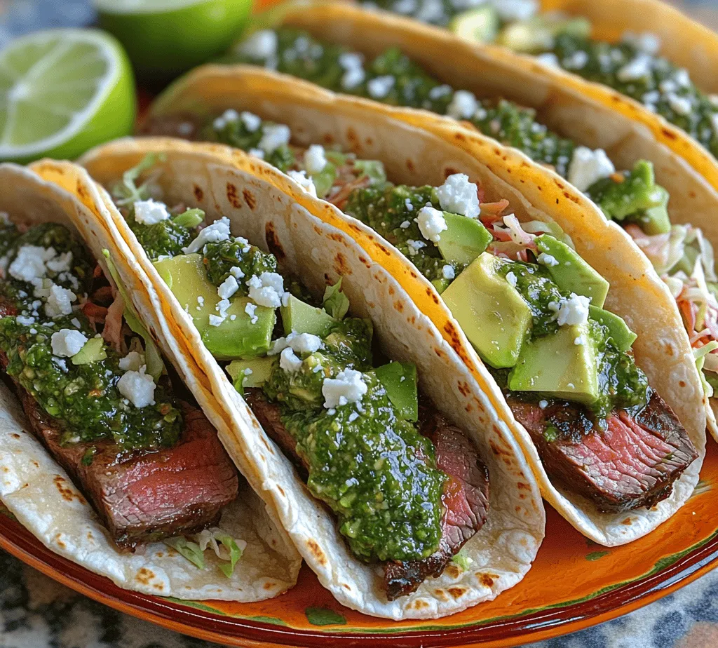 Chimichurri Steak Tacos are a vibrant and flavorful dish that brings together the rich culinary traditions of Latin America with a modern twist. These tacos are not just a meal; they are a celebration of bold flavors, fresh ingredients, and satisfying textures. The star of the show is, of course, the chimichurri sauce—a zesty green sauce that elevates the humble taco into a gourmet experience. Whether you’re hosting a lively gathering or seeking a quick weeknight dinner, Chimichurri Steak Tacos are versatile enough to suit any occasion.