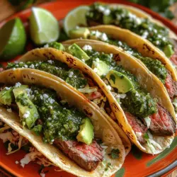 Chimichurri Steak Tacos are a vibrant and flavorful dish that brings together the rich culinary traditions of Latin America with a modern twist. These tacos are not just a meal; they are a celebration of bold flavors, fresh ingredients, and satisfying textures. The star of the show is, of course, the chimichurri sauce—a zesty green sauce that elevates the humble taco into a gourmet experience. Whether you’re hosting a lively gathering or seeking a quick weeknight dinner, Chimichurri Steak Tacos are versatile enough to suit any occasion.