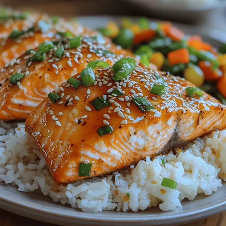 Welcome to the world of culinary delight with our Sweet & Spicy Honey Sriracha Glazed Salmon. This dish is a tantalizing fusion of flavors, where the rich sweetness of honey beautifully complements the fiery kick of Sriracha sauce. This balance of sweet and spicy not only creates a mouthwatering glaze but also elevates the salmon, making it a standout choice for any meal. Whether you are looking to impress guests at a dinner party or simply want to whip up a delicious weeknight dinner, this recipe is guaranteed to deliver.