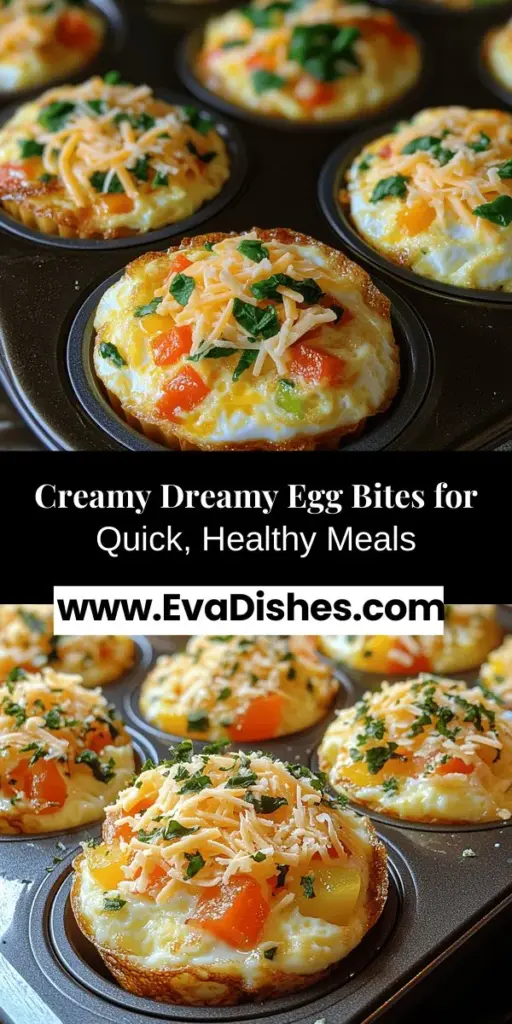 Discover the delightful world of Creamy Dreamy Egg Bites, the perfect blend of convenience and nutrition! These tasty bites are not only easy to prepare but are also packed with wholesome ingredients like eggs, cottage cheese, and colorful vegetables. Ideal for breakfast, snacks, or meal prep, they cater to various dietary preferences. Enjoy their creamy texture and customizable flavor options, making them a nutritious treat for any occasion. Start creating your own delicious variations today!