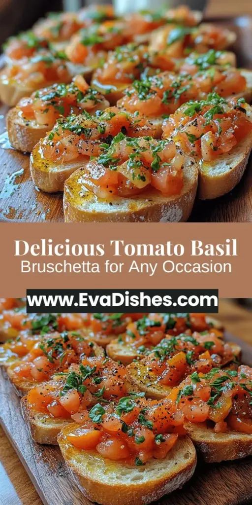 Discover the vibrant flavors of Tomato Basil Bruschetta, a classic Italian appetizer that's as easy to make as it is delicious. Using fresh, high-quality ingredients like ripe tomatoes, fragrant basil, and robust olive oil, this recipe is perfect for any gathering or cozy night in. Learn about the cultural significance of bruschetta and follow simple preparation steps to impress your guests with a dish that's both refreshing and satisfying. Perfect for sharing and celebrating!