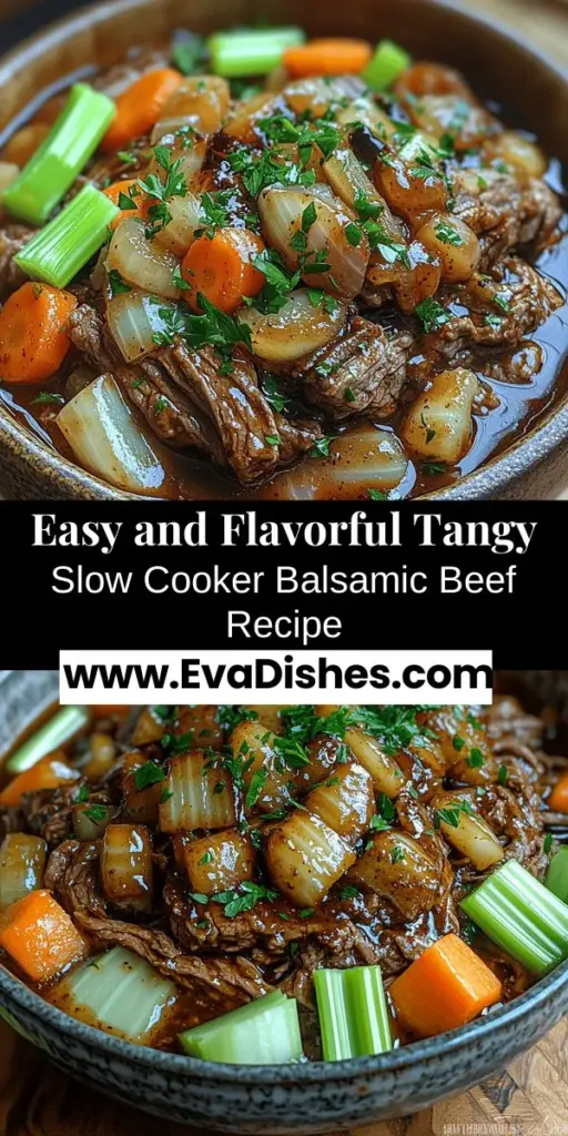 Discover the joy of cooking with Tangy Slow Cooker Balsamic Beef, a dish that combines convenience and flavor perfectly. This recipe features tender beef chuck roast simmered in a delicious blend of balsamic vinegar, beef broth, and savory seasonings, creating a meal that’s both hearty and satisfying. Ideal for family dinners or meal prep, serve it with mashed potatoes, on a sandwich, or alongside roasted vegetables for a versatile and delightful meal. Enjoy effortless cooking with incredible flavors!