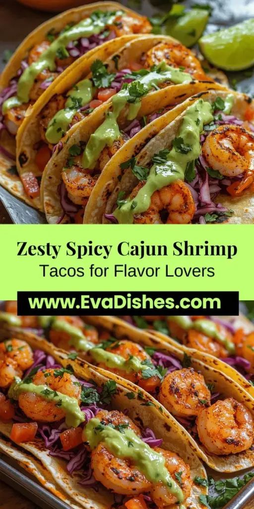 Discover a culinary adventure with Spicy Cajun Shrimp Tacos! This delicious dish combines the bold flavors of Cajun cuisine with fresh shrimp, creating a taste sensation that's perfect for any occasion. The shrimp are marinated in vibrant spices and paired with a creamy avocado-lime sauce that balances the heat. Ideal for gatherings or weeknight dinners, these tacos are not just tasty but also visually appealing. Enjoy the fusion of flavors and the joy of sharing great food with loved ones!