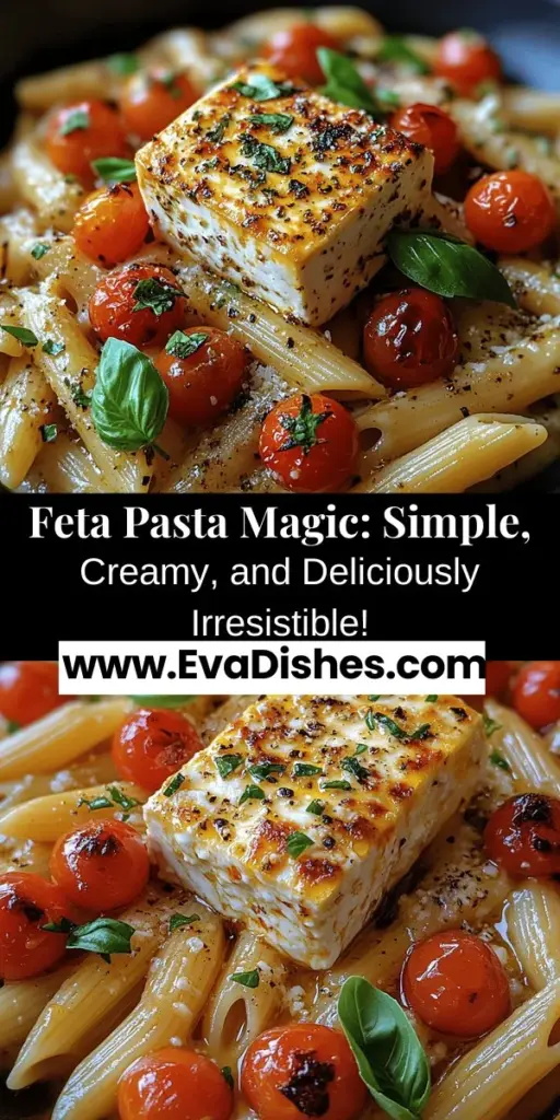 Discover the magic of Feta Pasta, a dish that combines creamy feta cheese with sweet cherry tomatoes for a delightful flavor explosion. Originating from Finland and rising to viral fame on social media, it's incredibly simple to make and requires just a handful of ingredients. This nutritious recipe is versatile and can be customized to suit all dietary preferences. Follow a step-by-step guide to create this crowd-pleaser that's perfect for any occasion!