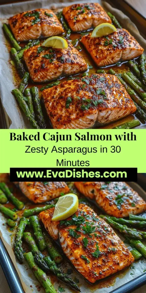 Discover the exciting flavors of Spicy Baked Cajun Salmon with Zesty Asparagus, a quick and nutritious dish that brings the essence of Cajun cuisine to your table. This recipe features succulent salmon seasoned with bold Cajun spices, paired with vibrant asparagus for a delightful combination. Perfect for weeknight dinners or special occasions, this meal offers a satisfying taste experience while also being packed with omega-3s and essential vitamins. Enjoy creating this healthy and flavorful dish!