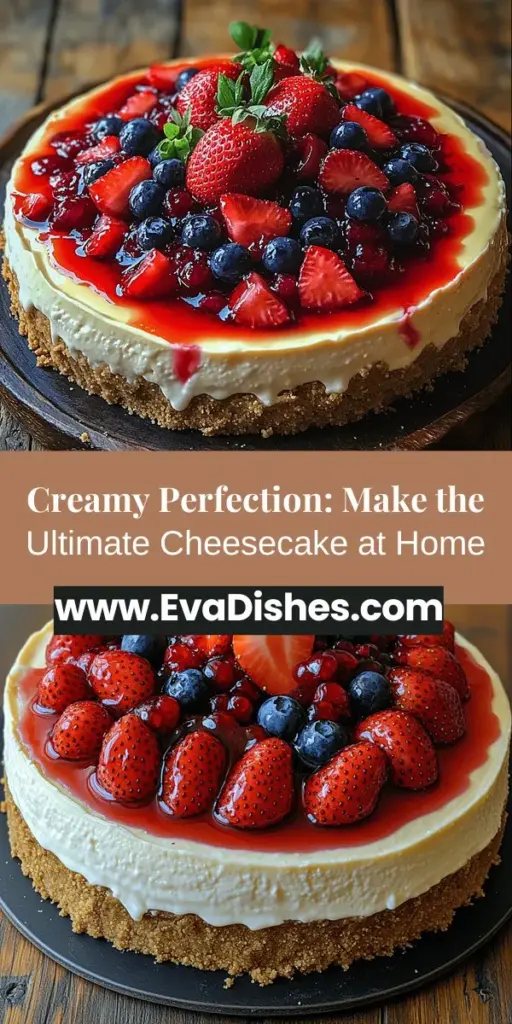 Discover the joy of baking with this Ultimate Cheesecake recipe that promises a creamy delight like no other. This step-by-step guide takes you from crafting a buttery graham cracker crust to preparing a smooth and rich filling made with high-quality cream cheese, eggs, and sour cream. Perfect for any occasion, whether it's a birthday or holiday feast. With creative topping ideas and serving suggestions, this cheesecake is a guaranteed crowd-pleaser that will impress everyone at the table. Join the fun of making this classic dessert and elevate your baking skills!