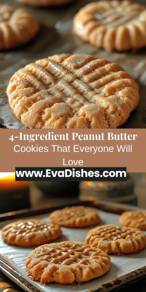 Discover the joy of baking with our Dreamy 4-Ingredient Peanut Butter Cookies! This simple yet satisfying recipe is perfect for both beginners and experienced bakers. With just peanut butter, sugar, eggs, and vanilla extract, you can create delicious cookies that highlight the quality of each ingredient. Learn tips for perfecting texture and flavor, and enjoy the ease of making a delightful treat with minimal effort. Get ready to impress your family and friends!