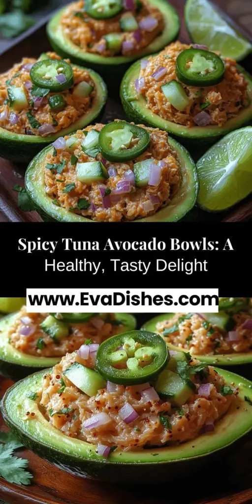 Discover the perfect blend of flavor and nutrition with Spicy Tuna Stuffed Avocados! This easy and quick recipe combines creamy avocados with protein-rich tuna, making it an ideal meal for lunch or dinner. Packed with heart-healthy fats and customizable spice levels, it delivers a deliciously satisfying dish that's perfect for any occasion. Enjoy this vibrant and nutritious appetizer or snack while delighting your taste buds and nourishing your body.