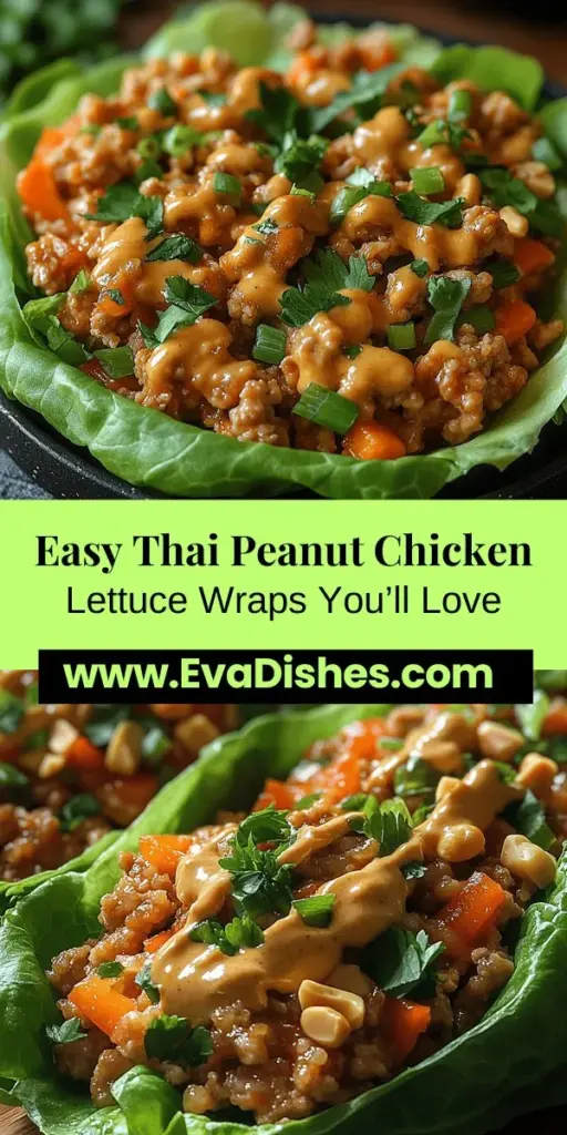 Discover the vibrant flavors of Thai cuisine with these delightful Thai Peanut Chicken Lettuce Wraps! This recipe combines lean ground chicken, fresh veggies, and a creamy peanut sauce, all wrapped in crisp lettuce leaves for a healthy, low-carb meal. Perfect for lunch, dinner, or as a fun appetizer for gatherings, these wraps are easy to customize, making them accessible for a variety of dietary needs. Get ready to elevate your dining experience with this delicious dish!