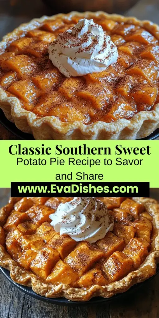 Discover the heartwarming tradition of Southern baking with our Classic Southern Sweet Potato Pie recipe. This beloved dessert features a creamy filling made from sweet potatoes, sugar, and spices, all nestled in a flaky crust. Perfect for holidays and family gatherings, this pie not only satisfies your sweet cravings but also connects you to Southern culinary heritage. Learn about its rich history, ingredients, and step-by-step preparation to create this timeless dish that warms the soul and delights the palate. Get ready to enjoy a slice of comfort!