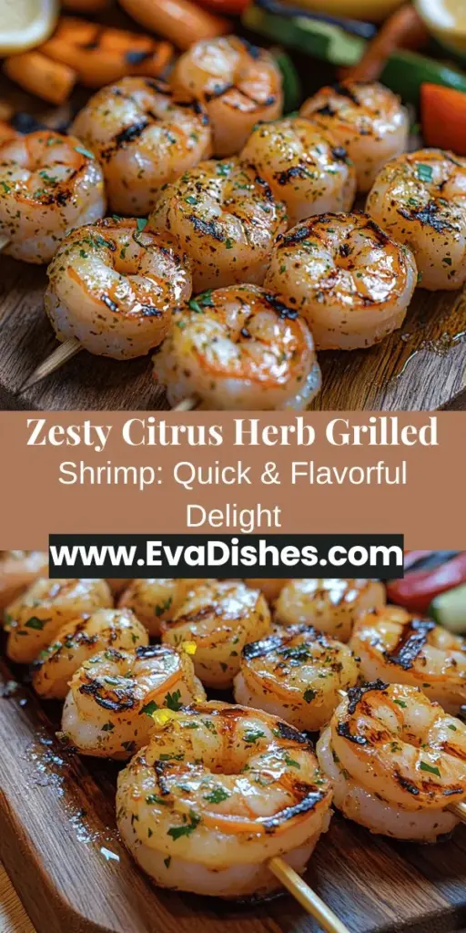 Discover the vibrant flavors of Zesty Citrus Herb Marinated Grilled Shrimp, a perfect blend of citrus and fragrant herbs that elevates your meal! Ideal for summer barbecues or quick weeknight dinners, this recipe is simple yet bursting with taste. Fresh shrimp, zesty lemon and lime, and aromatic spices come together to create a healthy dish that's easy to master. Impress your family and friends with this delicious, light, and nutritious seafood delight.